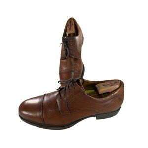 Florsheim Comfortech Size 12 D Mens Brown Leather Cap Toe Oxfords Dress Shoes